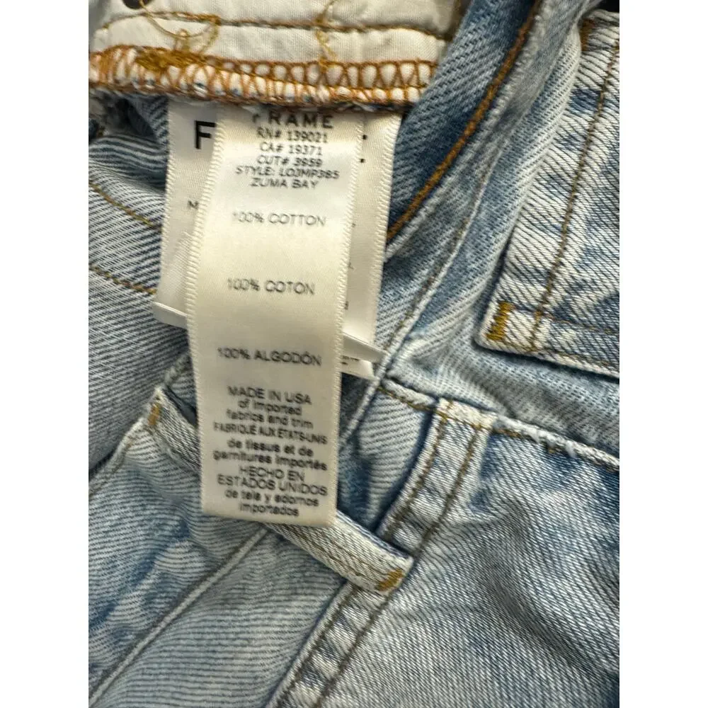 FRAME Le Original Straight Leg Jeans in Zuma Bay Wash Distressed Knees Size 26